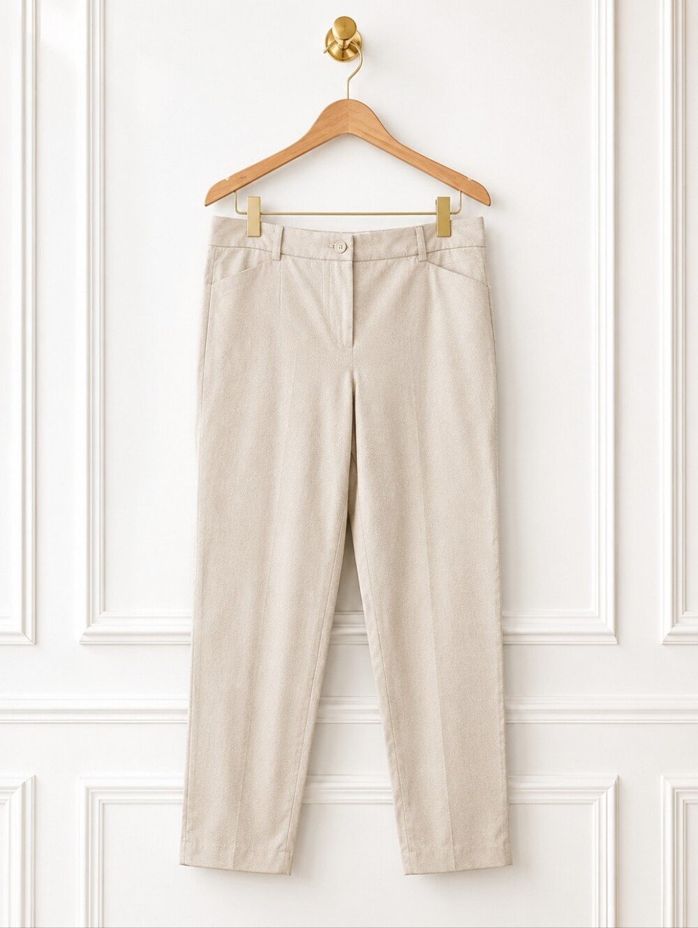 Van Heusen Classic Fit Trousers Size 10 | Beige Career Pants | Quiet Luxury | Of - Picture 6 of 9